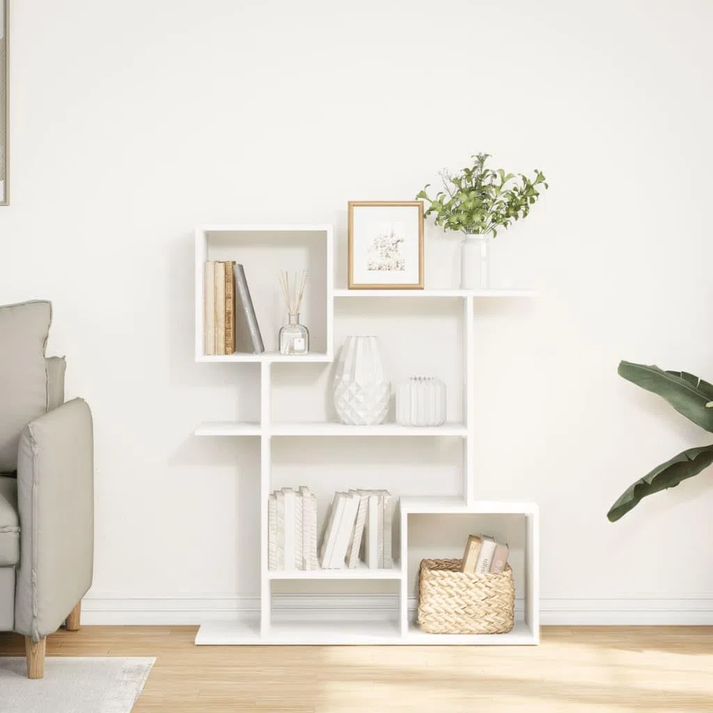 vidaXL Libreria Divisorio Bianca 92x29x112 cm in Truciolato, libreria, Mobile Porta Libri, scaffale portaoggetti, Porta Libri, scaffale per Libri