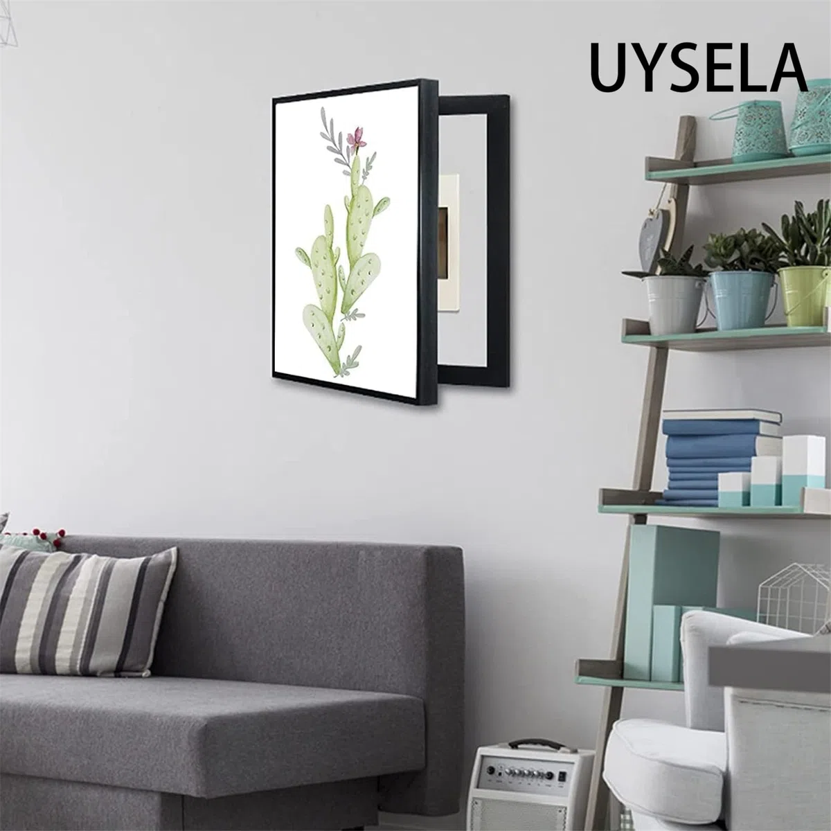 UYSELA Copri Quadro Elettrico Decorativo Copri Contatore Elettrico Appeso Quadro Copri Quadro Elettrico Copri Contatore Elettrico Appeso,Black 4
