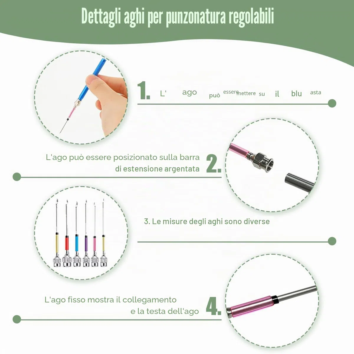 36 Pezzi Punch Needle Kit, Ago Magico Per Ricamo, Kit Di Aghi Da Ricamo Regolabili Per Strumento Per Ago Da Punch, Aghi Da Ricamo Regolabili, Ricamo Ad Ago Per Punch E Penna, Kit Ricamo Principianti