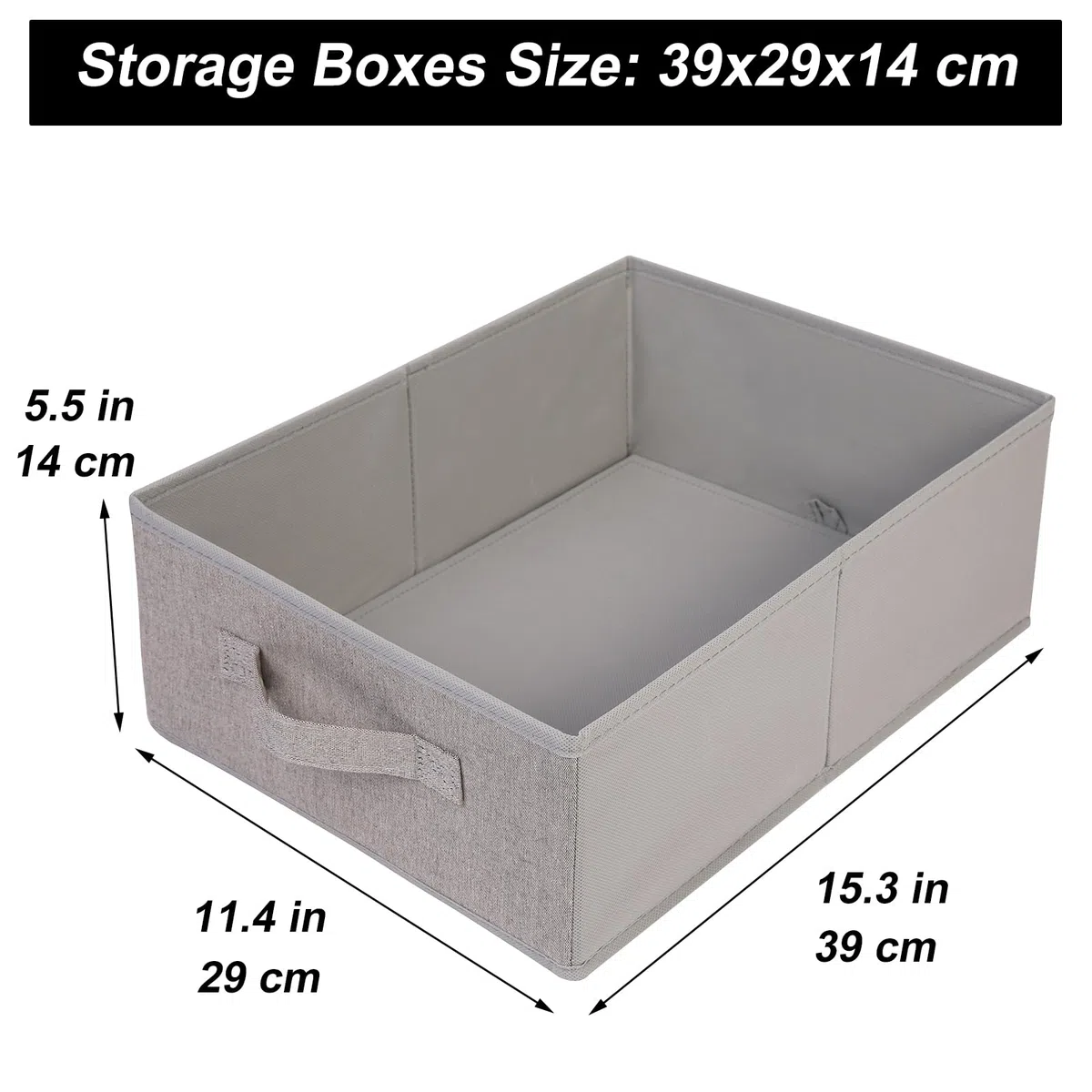JAKAGO Confezione da 4 organizer per armadio, pieghevoli, per cassetti, 39 x 29 x 14 cm, scatole portaoggetti per vestiti, camicie, pantaloni, asciugamani, giocattoli (grigio)