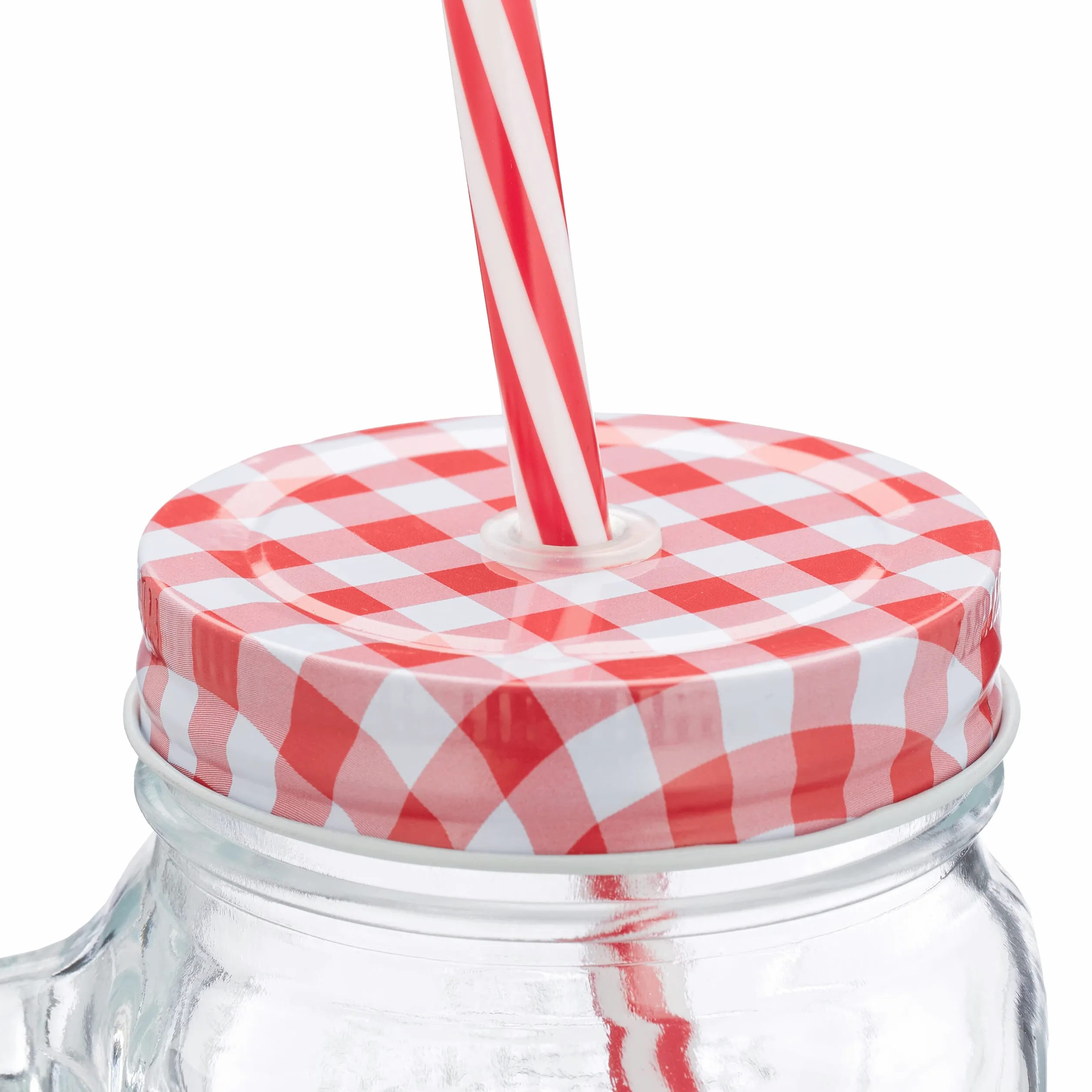 Relaxdays Set 4 Tazze con Cannuccia e Coperchio, tè Freddo, Bevande, Limonate, per Party, con Manico, 500 ml, Colorato