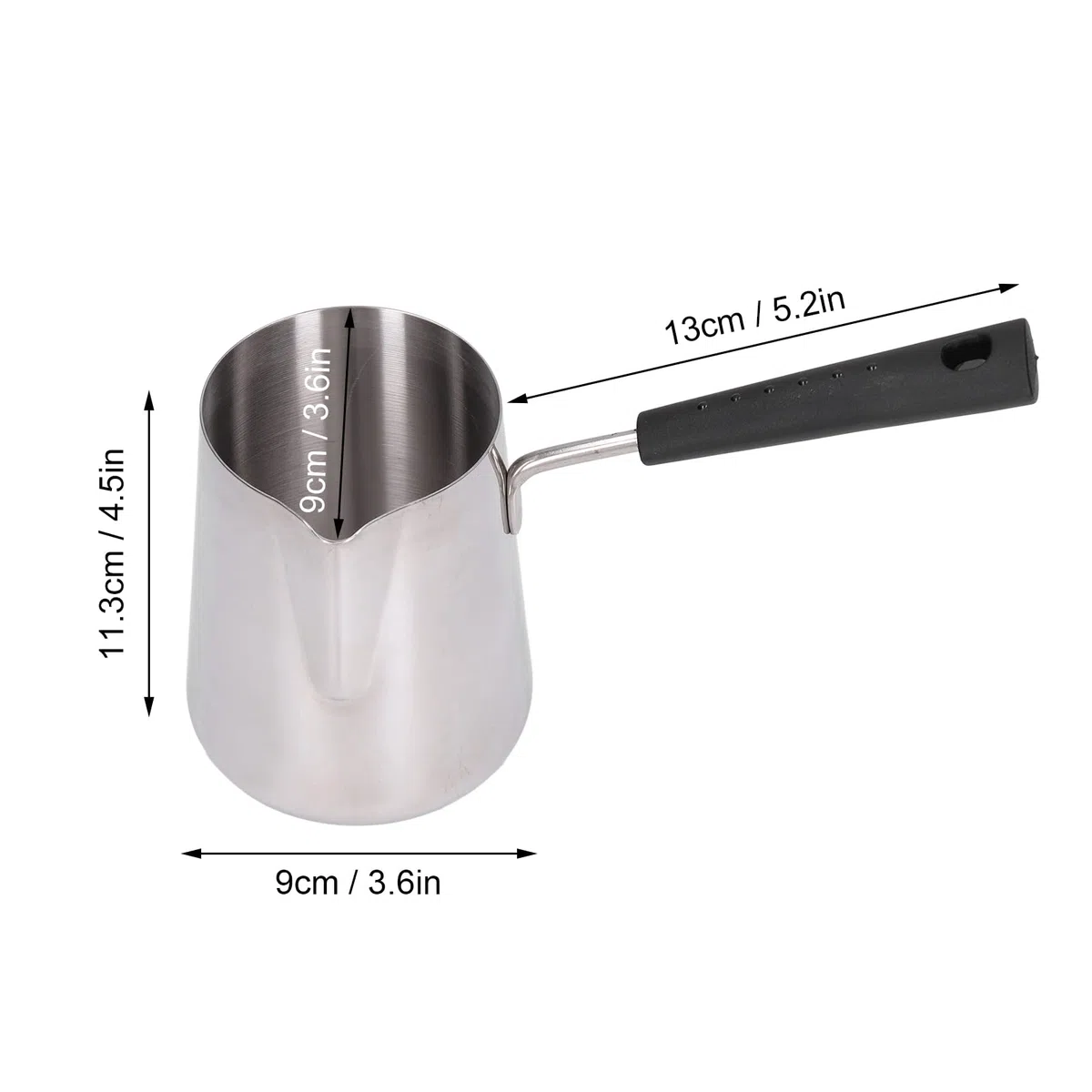 Tyenaza Pentolino Latte Induzione, 600 ml Scalda Burro, Scaldaburro Resistente alle Alte Temperature in Acciaio Inossidabile con Superficie Lucida con Manico Resistente al Calore per Sciroppo