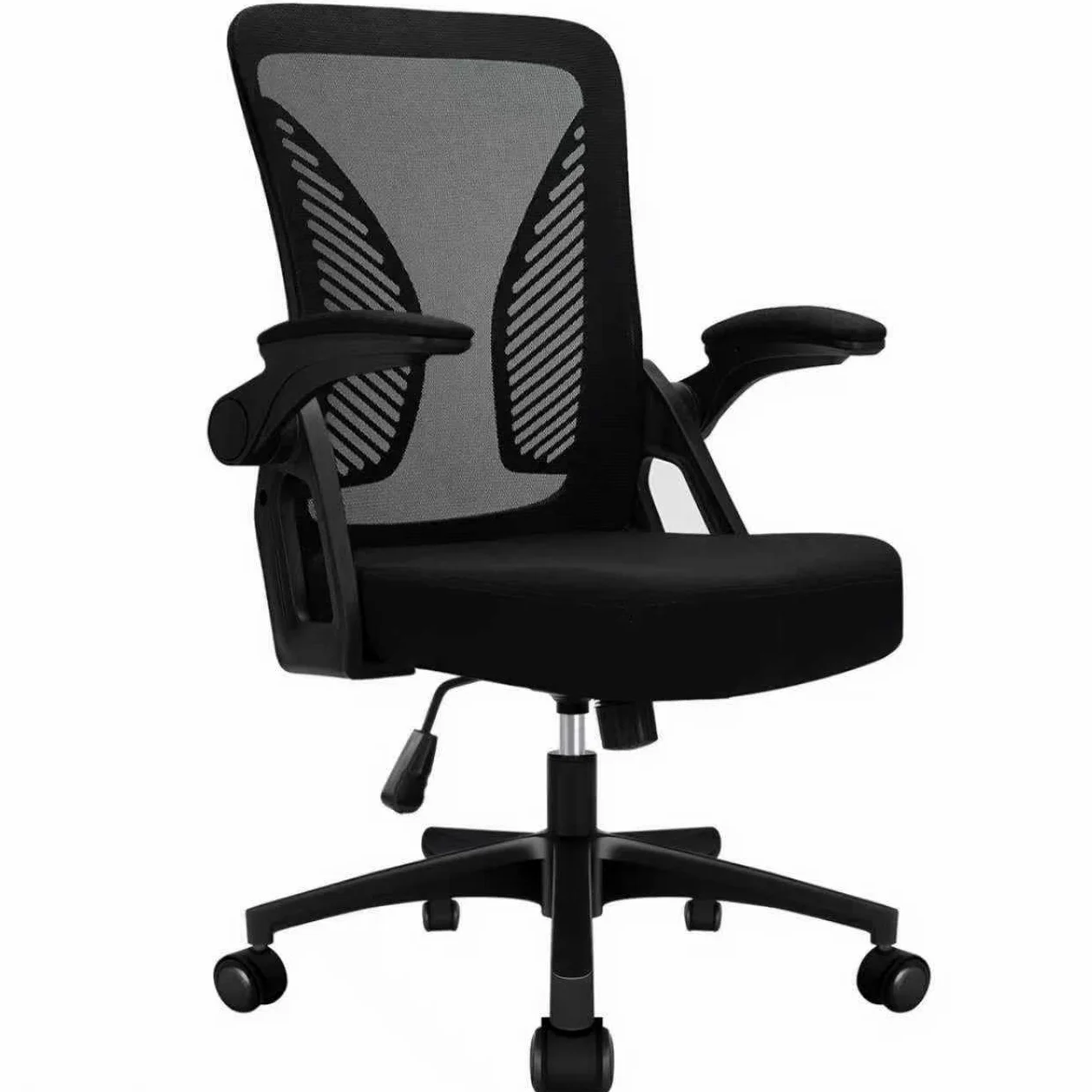 Milacyee Sedia da Ufficio con Supporto Lombare, Sedia Ufficio Ergonomica con Braccioli Regolabili in Rete Traspirante, Altezza Regolabile con 360°Ruote Girevoli, Nero