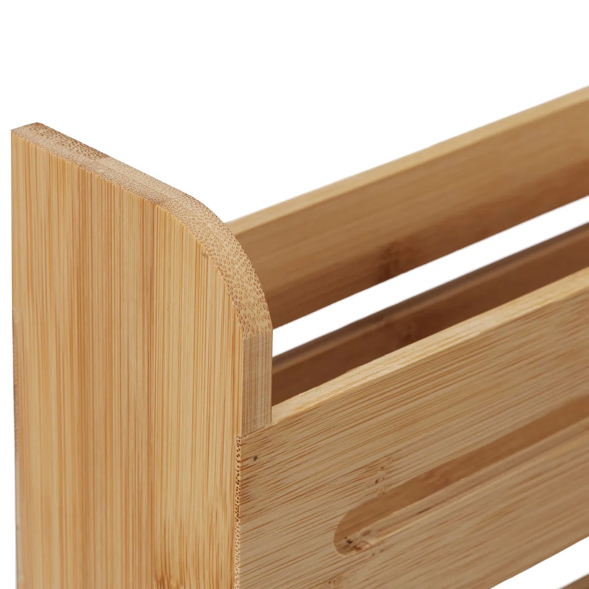 Relaxdays Portaspezie in bambù, Organizer per Spezie con 2 Ripiani, HLP: 25 x 25 x 7 cm, Espositore Spice Rack, Naturale