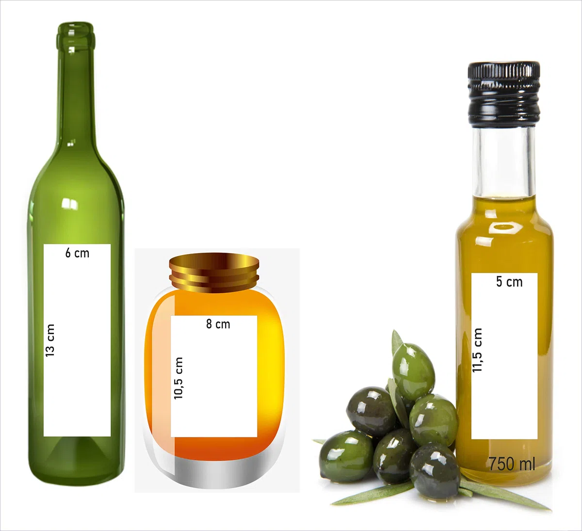 ETICHETTE RETTANGOLARI ADESIVE PERSONALIZZATE PER VINO OLIO MIELE (Carta 100 pz)