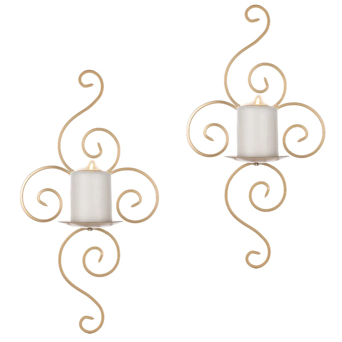 Sziqiqi Oro Portacandele da Parete per Colonna - Portacandele in Metallo 2 Pezzi Applique per Candele Porta Candele a Colonna da Parete Arte Moderna per Parete Bagno Sala da Pranzo