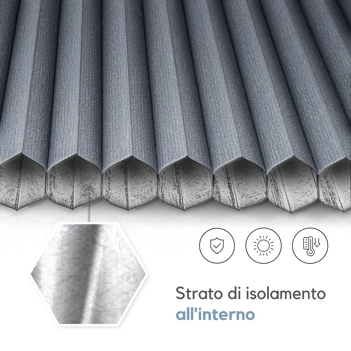Zero Home - Tende Plissettate Termiche su Misura con Foratura,100% Oscuramento,Montaggio a Vite,Veneziane da Interno, Tende per Finestre,Tendine Finestra a Vetro,Larghezza 30-129 cm,Altezza 50-149 cm
