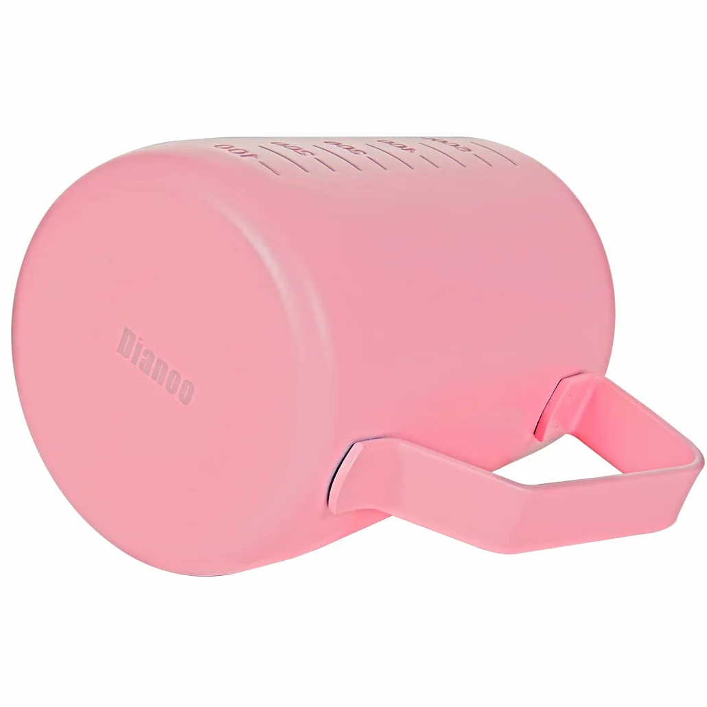 Brocca per caffè espresso, 600 ml, in acciaio inox con misurazione, tazza per schiuma di latte, brocca per caffè, arte latte, rosa