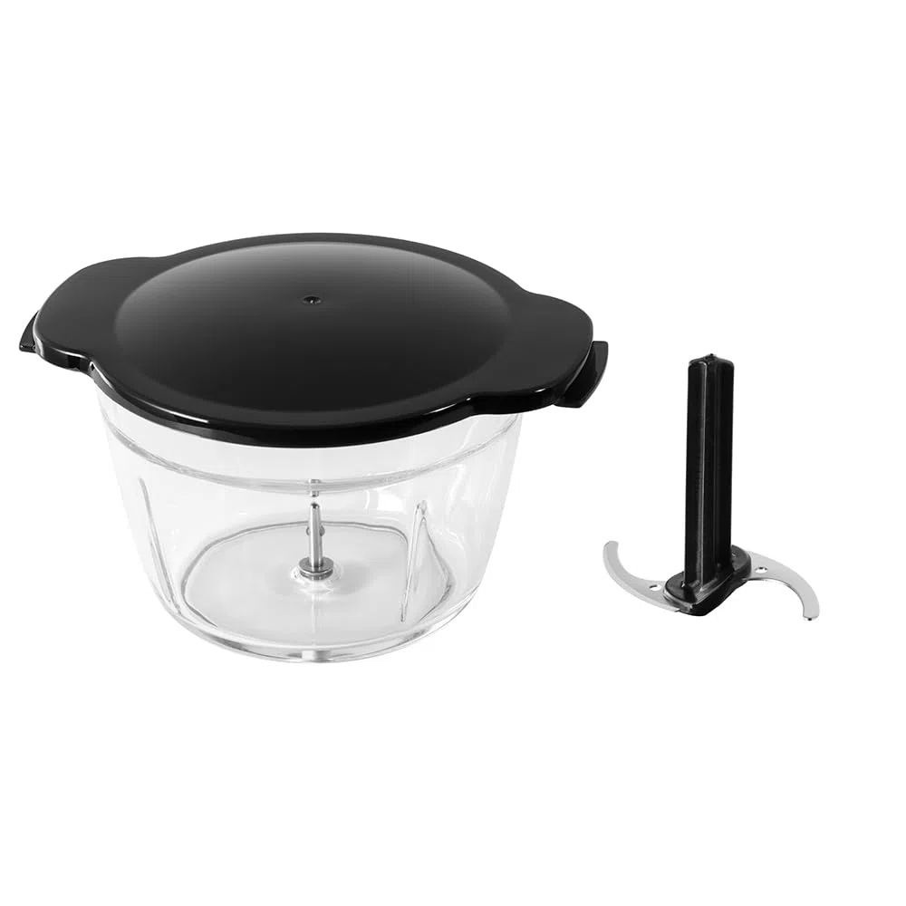 Russell Hobbs Tritatutto elettrico (ciotola vetro 1L, Verdure, Frutta, Carne, Aglio, Cipolla, Lavastoviglie ok, 2 Velocità, Lame in Acciaio Inox, 350W di Potenza) Grigio Carbone Opaco 27131-56
