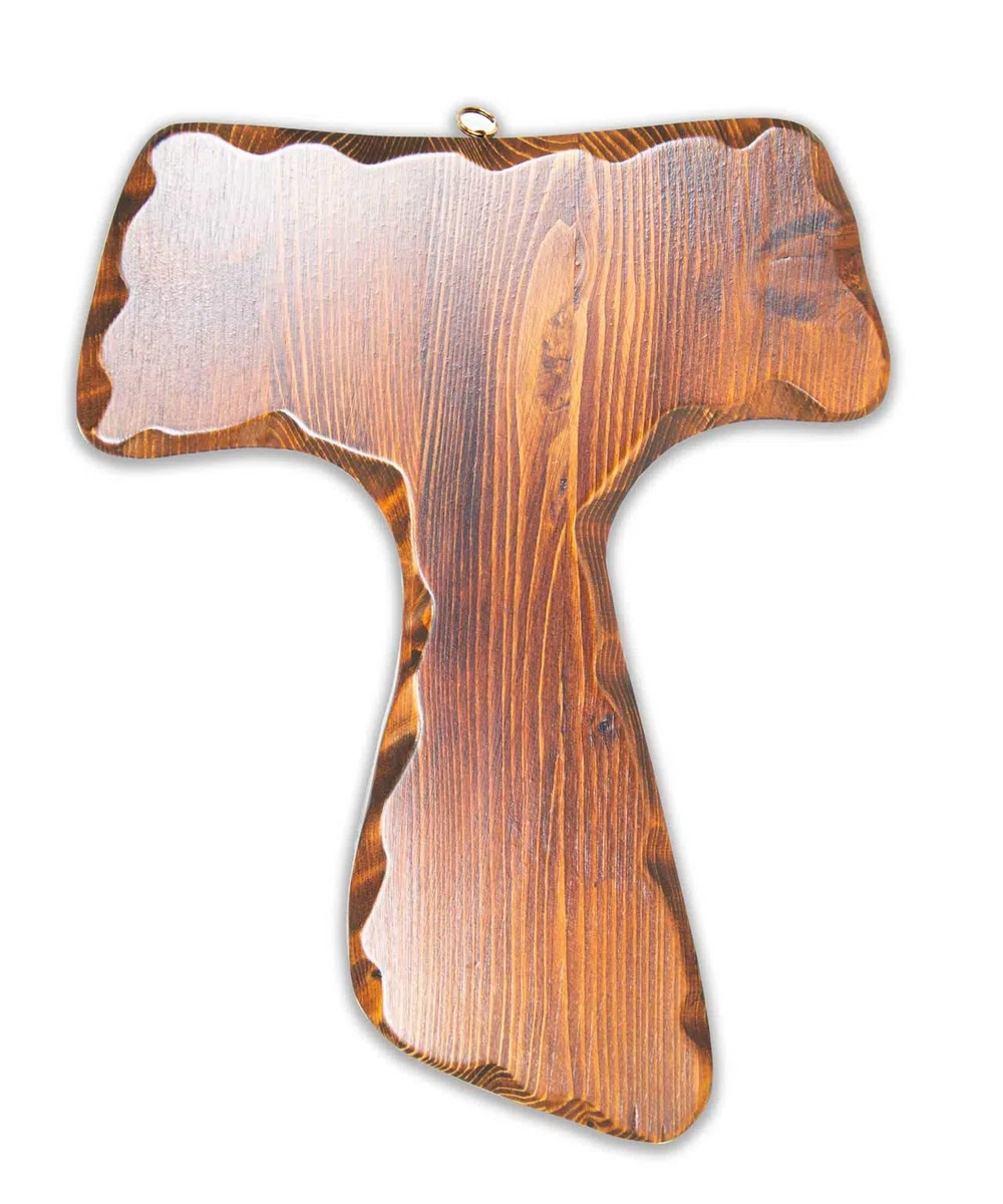 La Balestra Tau Croce di San Francesco in Legno - da Parete - Prodotto in Umbria Italy - (15 x 12,5)