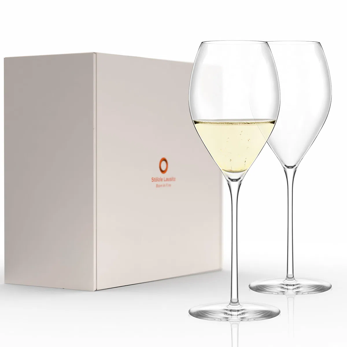 Stölzle Lausitz Bicchieri da Champagne Fino Set di 2, 425 ml – Calici Eleganti per Spumante, Prosecco & Champagne – Bicchieri in Cristallo – Lavabili in Lavastoviglie & Resistenti, Made in Germany