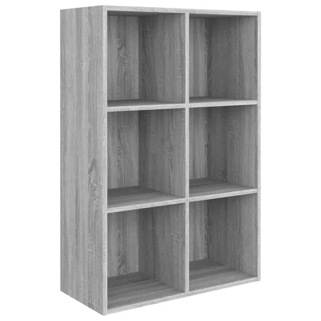 Mensola da soggiorno per libri e decorazioni, libreria/credenza grigia Sonoma 66 x 30 x 98 cm, materiale in legno per libri, soggiorno, studio, ufficio