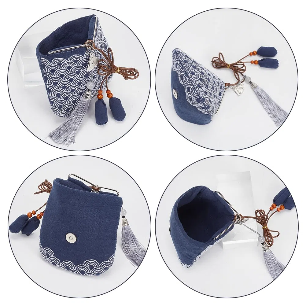 FREEBLOSS Kit Fai Da Te Sashiko - Portamonete, Kit Da Cucito a Mano Con Forniture Complete, Kit Punto Croce Giapponese, Kit Ricamo per Principianti e Adulti