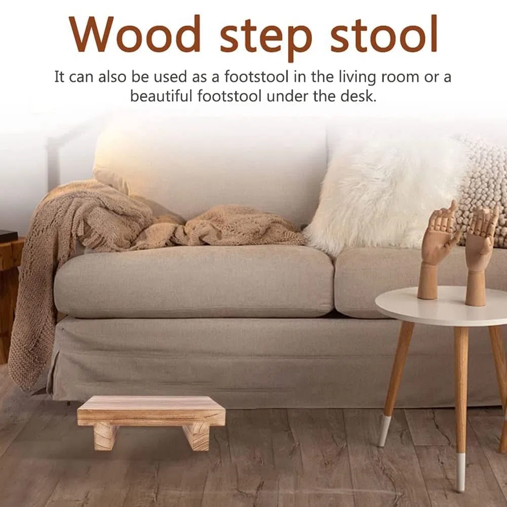 Sgabello In Legno Per Adulti E Bambini, Sgabello Da Letto Per Letti Alti, Cucina, Bagno, Soggiorno, Poggiapiedi, Colore Del Legno