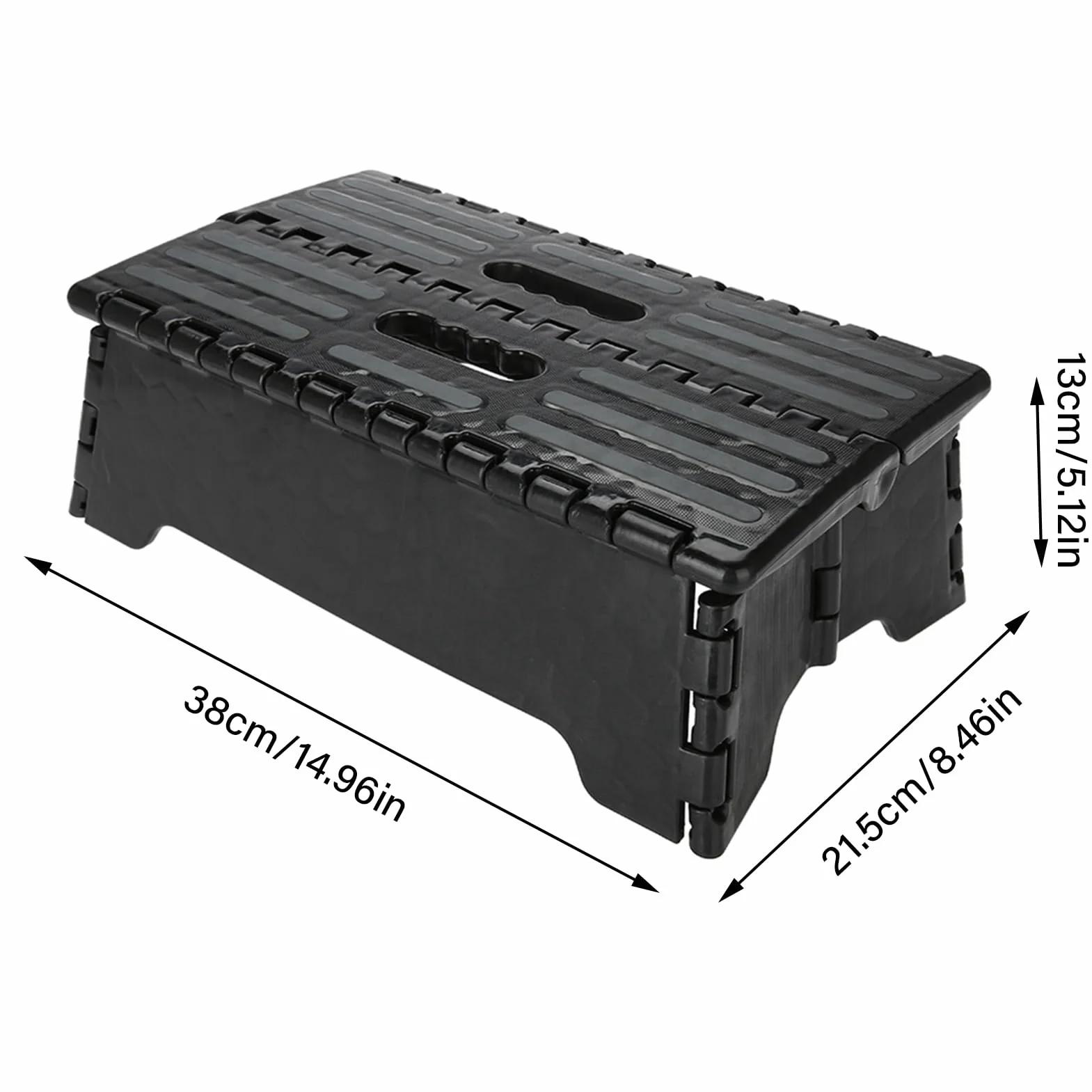 Sgabello pieghevole portatile per bambini, anziani, disabili, adulti, grande, 38 x 21,5 x 13 cm, antiscivolo, con maniglia per il trasporto, capacità di carico 136 kg, per viaggi, bagno, auto