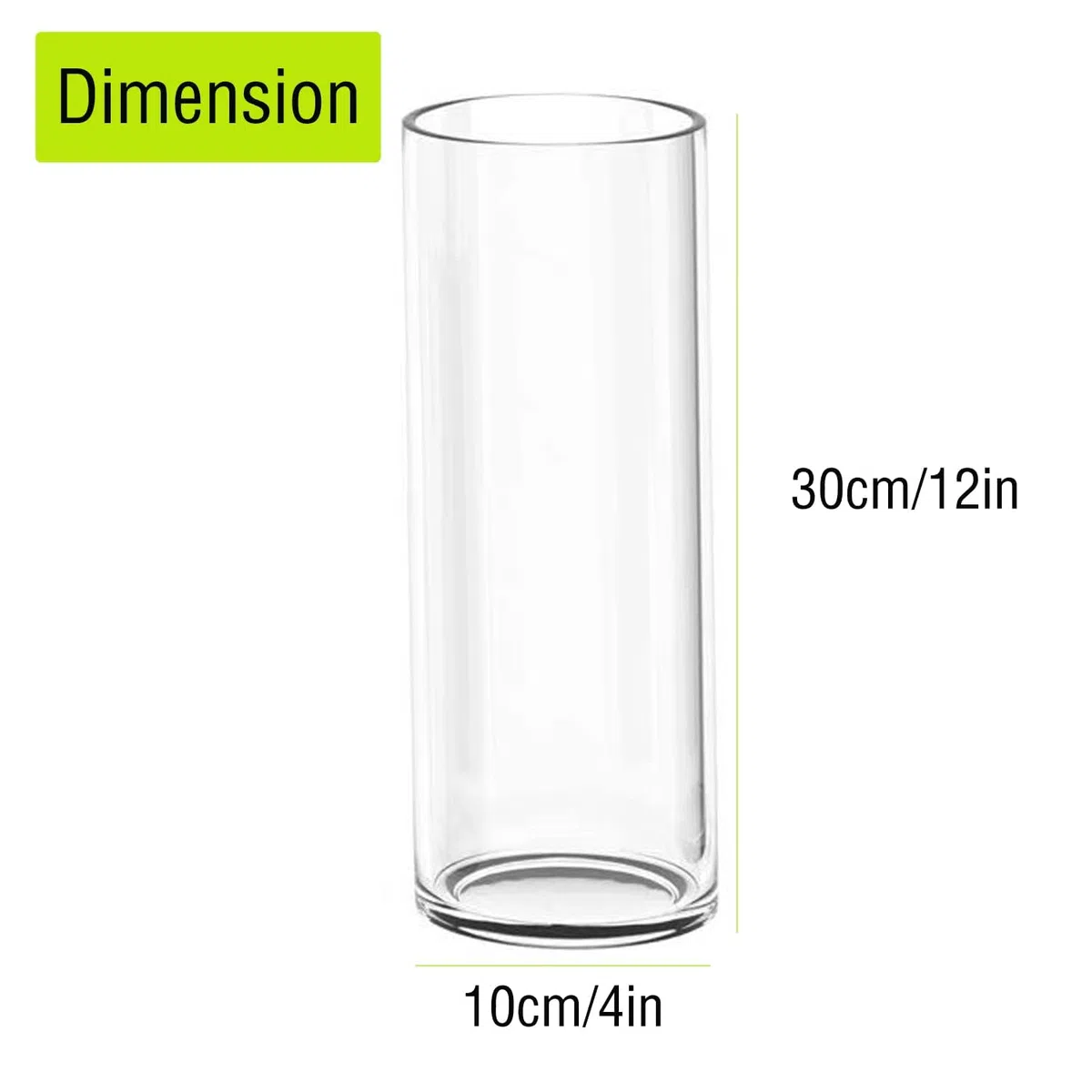 TSKDKIT Grande vaso di vetro per fiori 30 cm vaso di vetro trasparente rotondo per soggiorno moderno grande vaso (30 x 10 cm)
