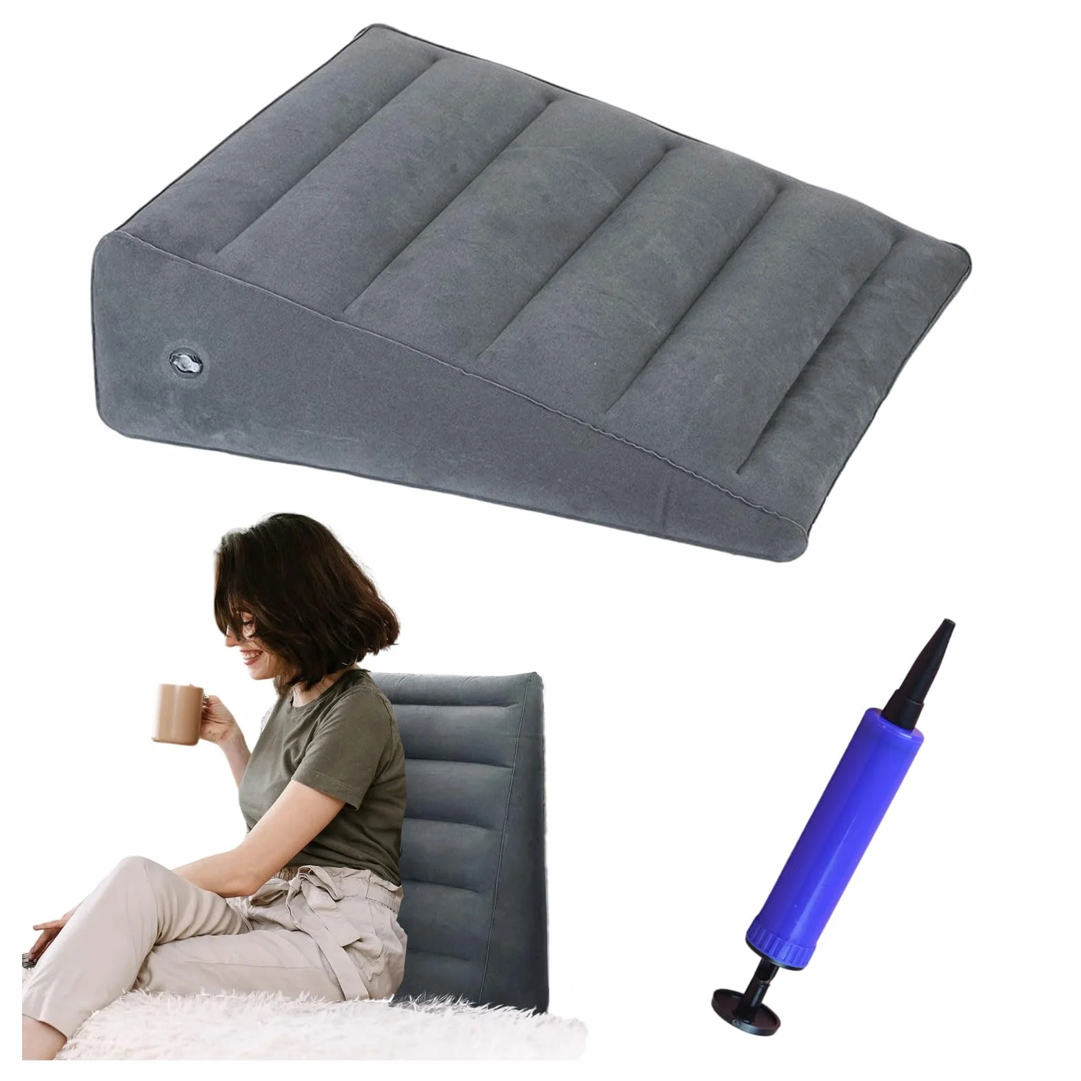 Cuscino gonfiabile per divano,Cuscino a cuneo,Cuscino triangolare,Cuscino gonfiabile portatile,Cuscino triangolare gonfiabile,Cuscinetto a cuneo,Ridurre la contropressione,cuscino a forma di cuneo