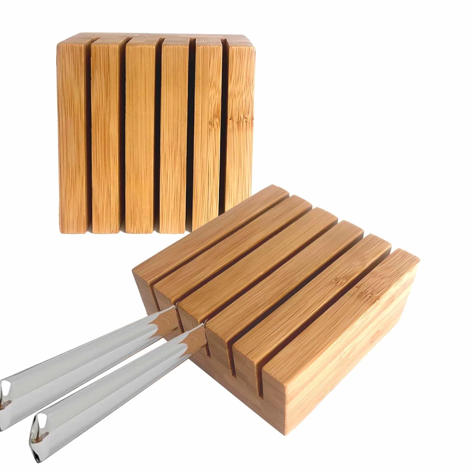 2 Pezzi Porta Coltelli da Cassetto, Bambù Portacoltelli da Cassetto Ceppo Coltelli da Bistecca, Portacoltelli Piccolo Adatto per L'organizer del Cassetto della Cucina