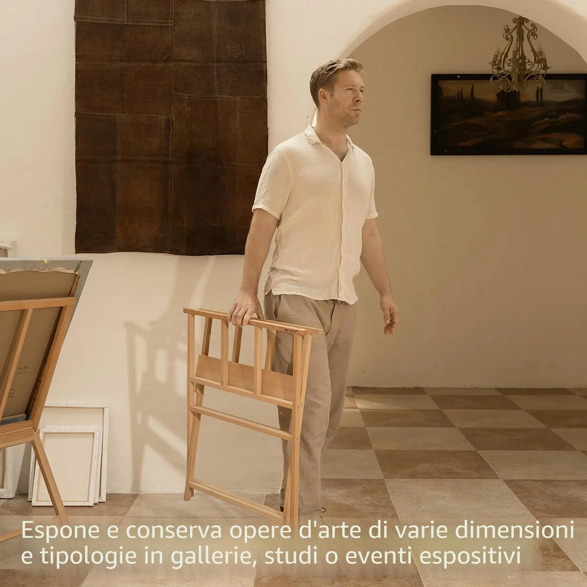 MEEDEN Supporto Pieghevole per Stampa d'Arte – Supporto in Legno di Faggio per Arte, Tele, Stampe, Pannelli, Poster, Mostre d'Arte