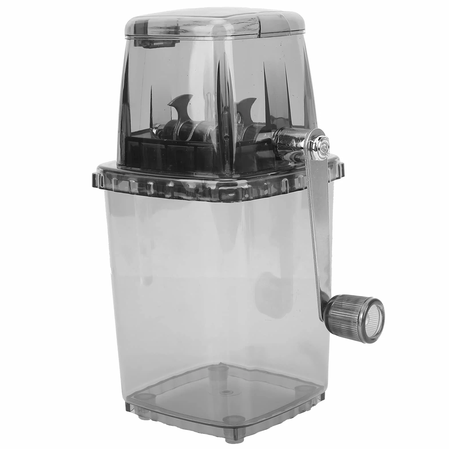 Tritaghiaccio a manovella, tritatutto portatile Interruttore trasparente in acciaio inossidabile Manovella manuale Boilie Ice Kitchen Bar Frullatori Esche da pesca Frantoio con