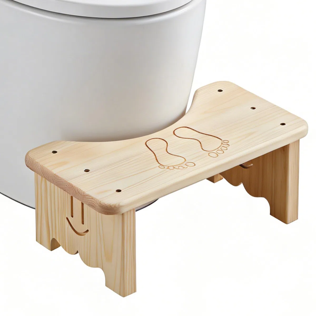 Sgabello per WC in legno per adulti, poggiapiedi antiscivolo, sgabello WC ergonomico per bagno, sgabello WC per una migliore postura