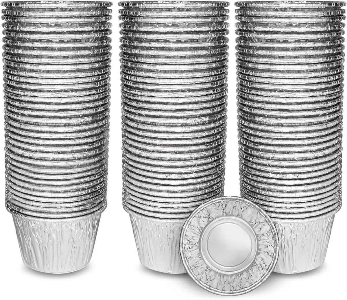 ebake Stampini Per Budini - Pacco da 100 Stampi Per Crostatine, Pirottini Alluminio da 200ml - Formine Per Crostatine per Friggitrice ad Aria - Stampini Crostatine di Budini, Muffin e Crostata