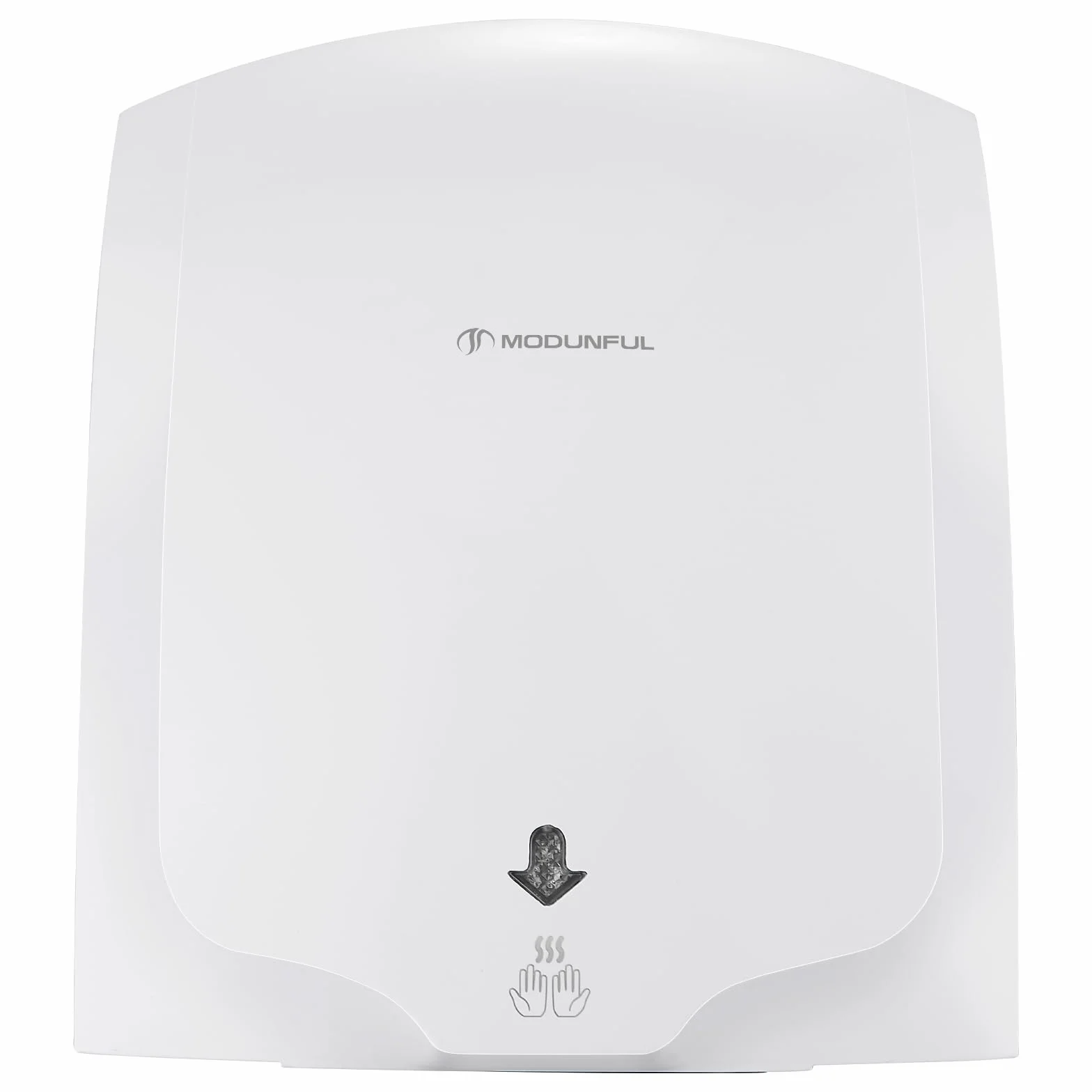 modunful Asciugamani automatico Asciugamani a muro con luce pilota, asciugatura ad aria calda e fredda, compatto classico commerciale 220V 2000W bianco