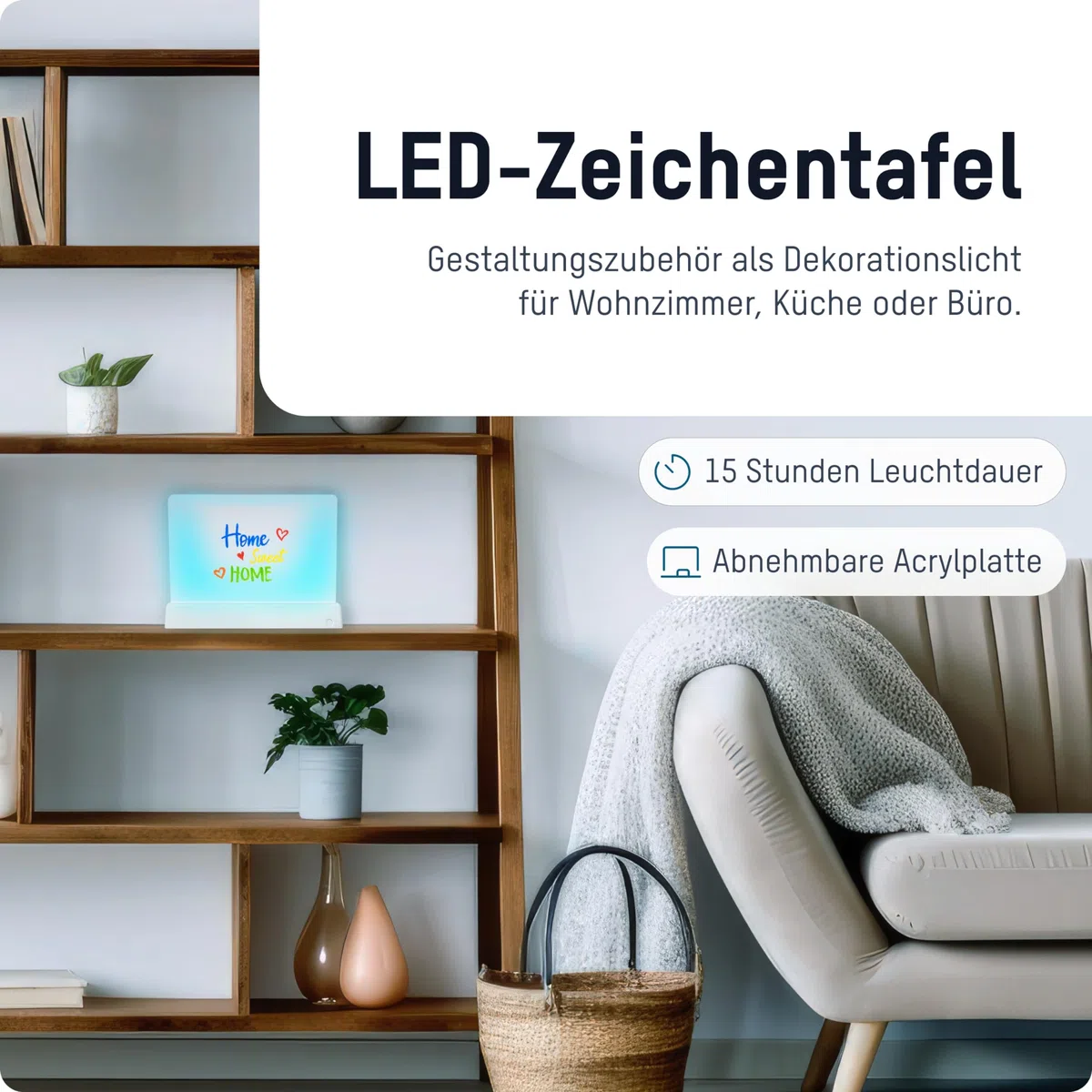 ANSMANN Tavolo da disegno luminoso con varie funzioni di luce LED, accessorio di design come luce decorativa, Tavolo da disegno luminoso per un divertimento vario nella pittura