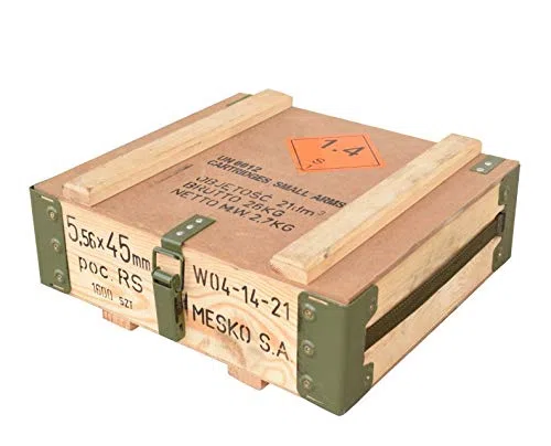 Piccola scatola per munizioni tipo RG-42 in tonalità naturale, 48 x 31 x 16 cm, militaria