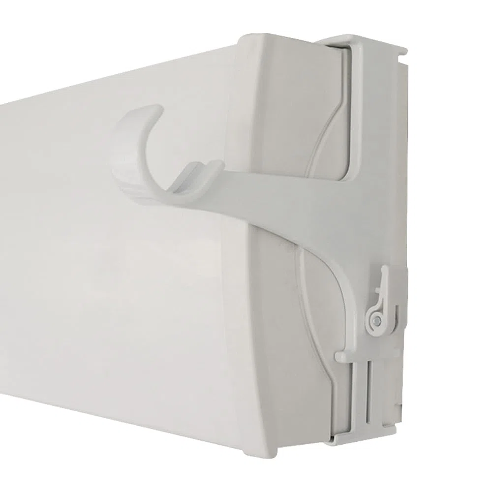 Store & Joinery 2.0 Set di 2 Supporti - senza forare senza adesivi - per Aste di Tenda ø20-28mm - fissaggio a tensione su Cassonetto per Avvolgibili Altezza 14-24 cm bianco - Qualità Francese