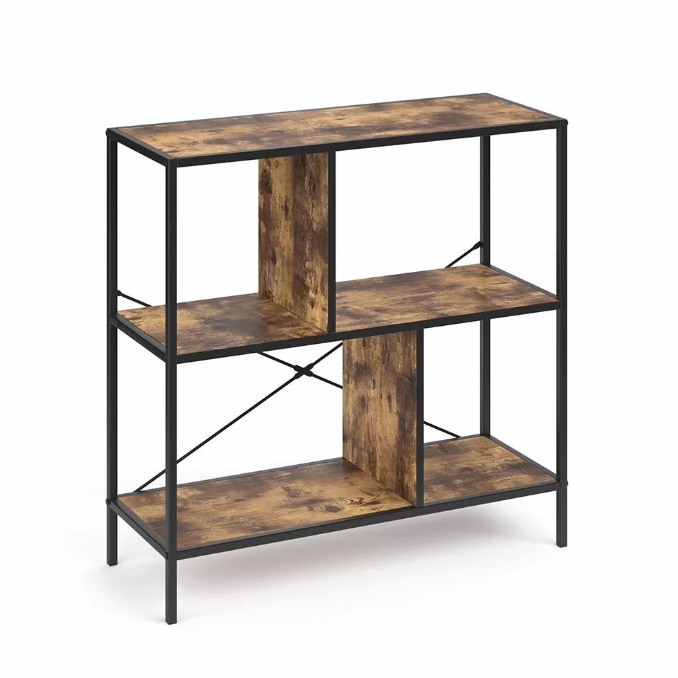 Vicco Divisorio per ambienti Fyrk, Legno antico, 80 x 79 cm, utilizzabile come divisorio con struttura in metallo e ripiani aperti