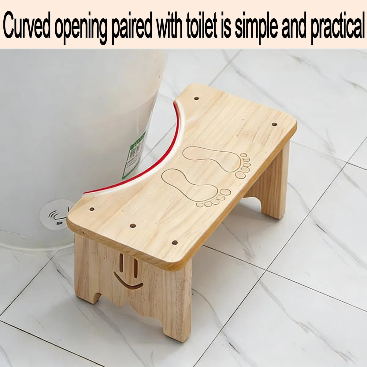 Sgabello per WC in legno per adulti, poggiapiedi antiscivolo, sgabello WC ergonomico per bagno, sgabello WC per una migliore postura