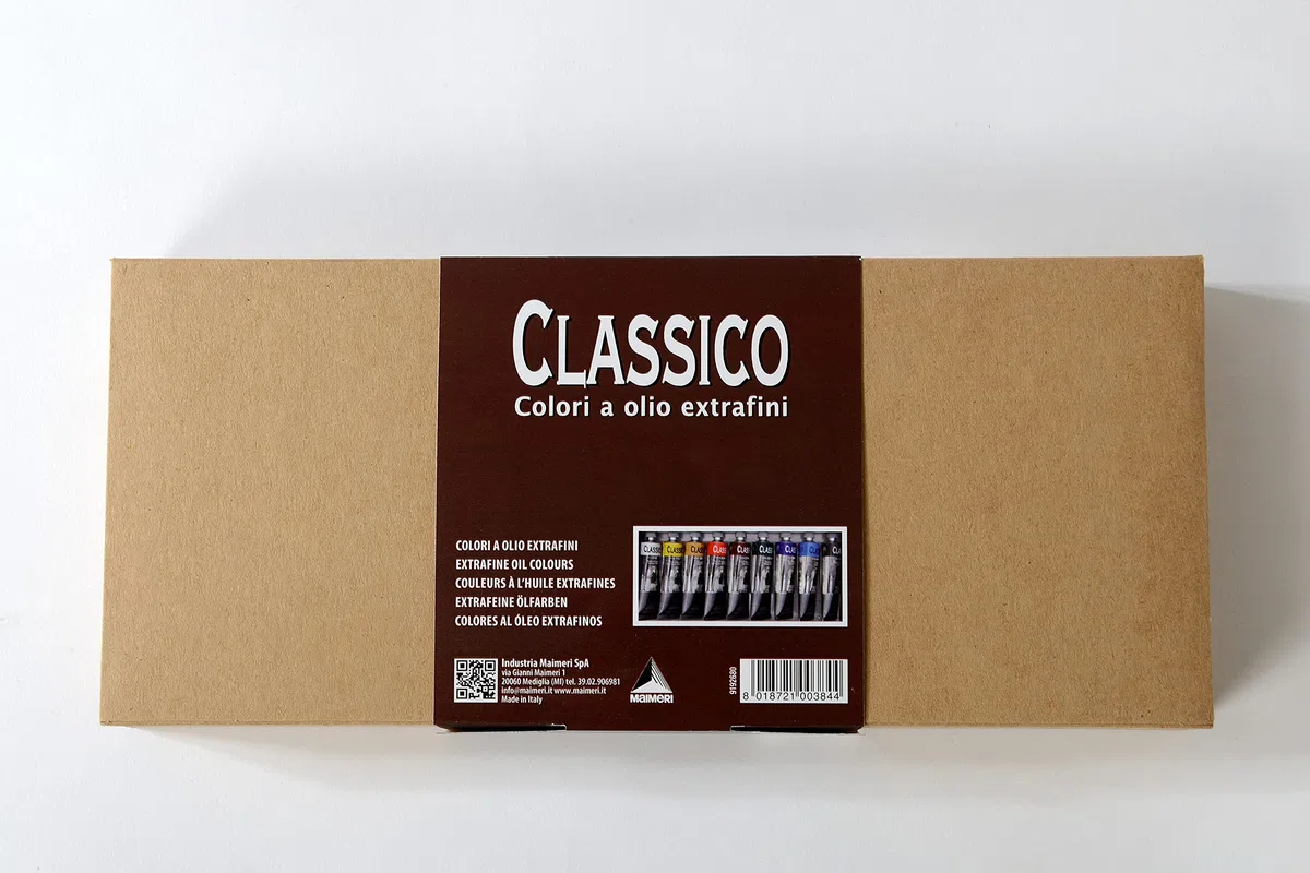 Maimeri Scatola in Cartone con 9 tubi Assortiti 60ml Colori a Olio Classico