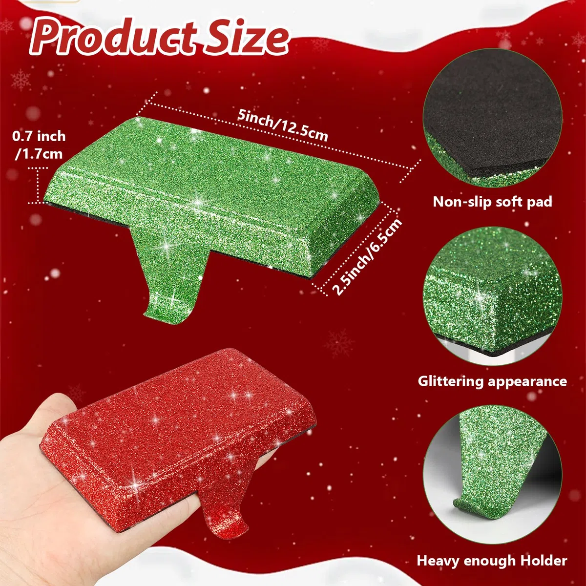 mumisuto Christmas Socks Hook, Appendino per Calze di Natale, Christmas Stocking Holder, Appendini Natalizi per Camino, Decorazioni Natalizie e Regali (4 pezzi)