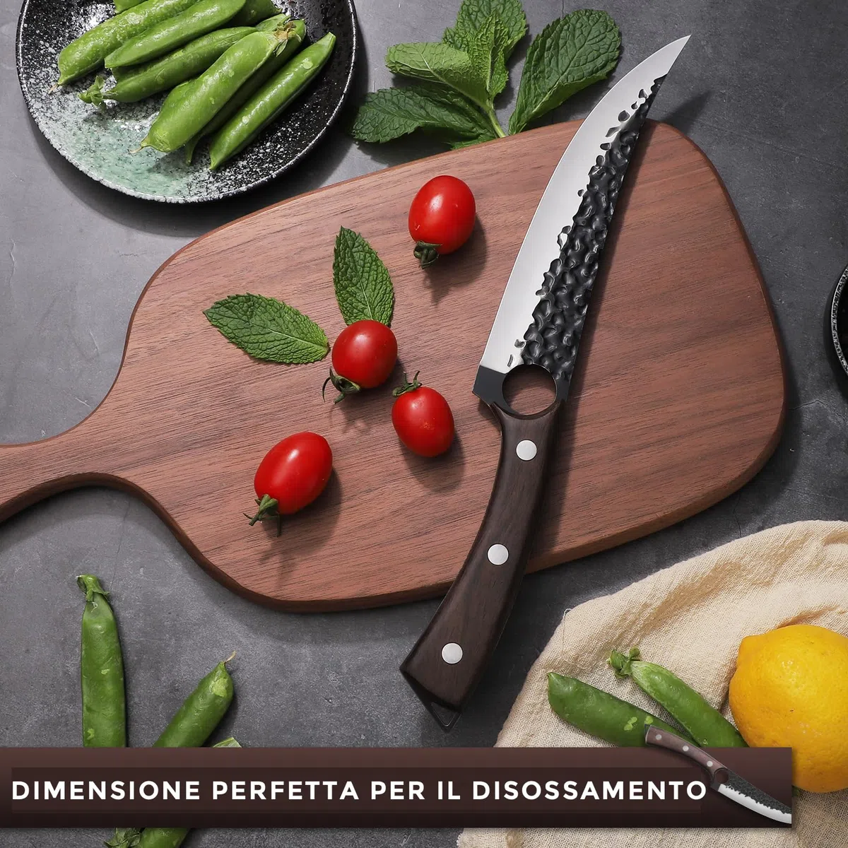 Purple Dragon Coltello per disossare filetti forgiato a mano Coltello professionale da macellaio Coltello da cucina in acciaio al carbonio pieno di seta per disossare carne pesce con scatola regalo