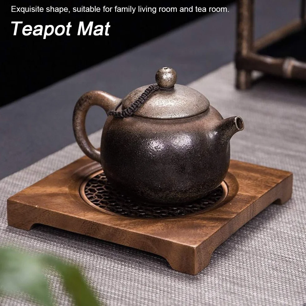 Teiera Mat Domestico Innovativo Noce Quadrato Tappetino Teiera Isolamento termico Sottobicchiere Accessori Tè per Tavolo Cucina Cuscinetti caldi termoresistenti Teiera