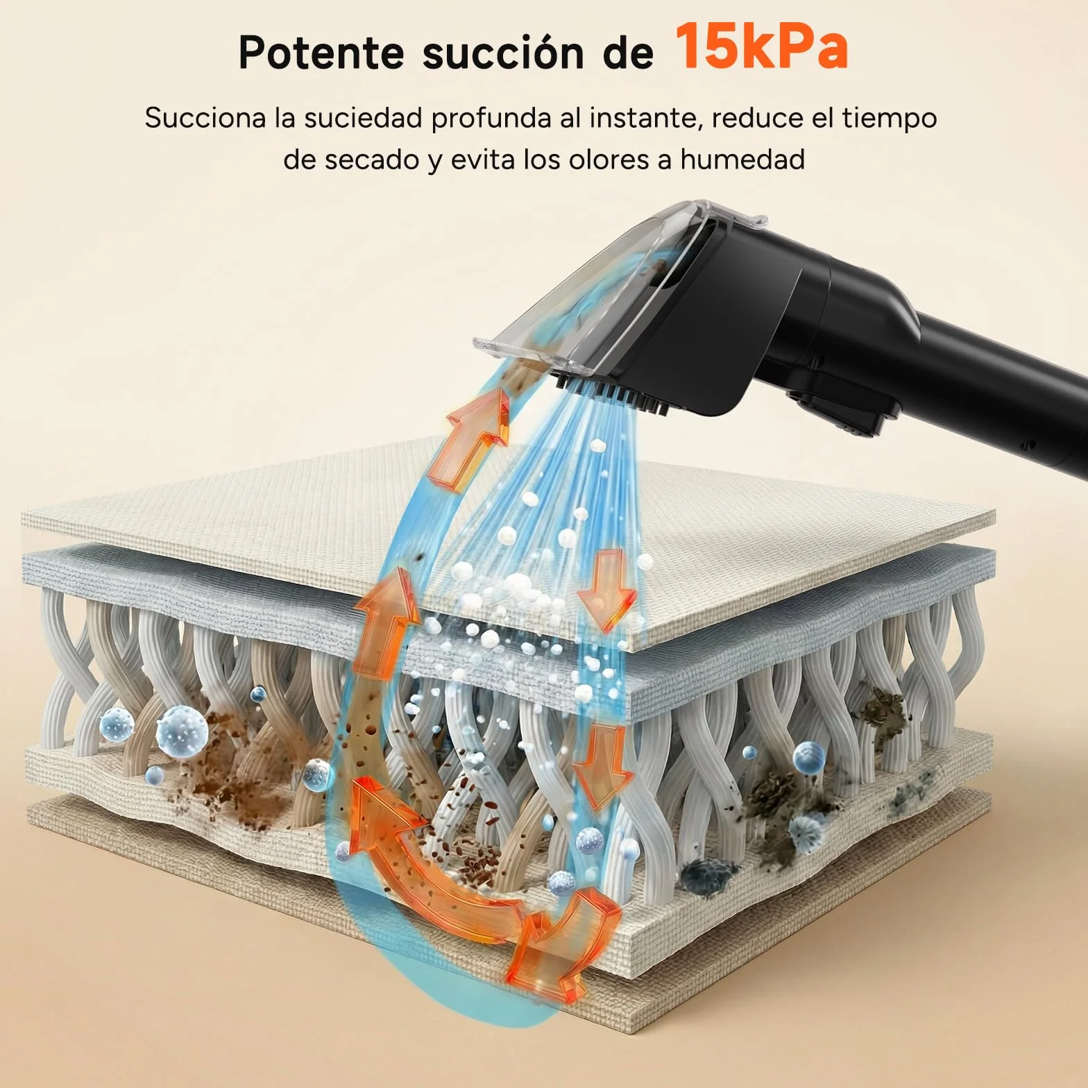 WOOX Lavatappeti e Divani Lava e Asciuga, Lavatappezzeria a Vapore e Espira 15Kpa ad alta potenza con accessori esclusivi Pulitore a vapore 2 in 1 per tessuti, auto, macchie, casa