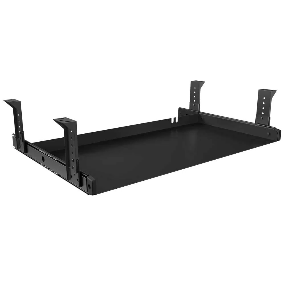 FRMSAET Cassetto per tastiera Vassoio interamente in metallo Materiale 53 cm/ 60 cm/ 76 cm Piattaforma Computer Organizer Home Office Cucina Garage Strumento di archiviazione. (53 cm, nero)
