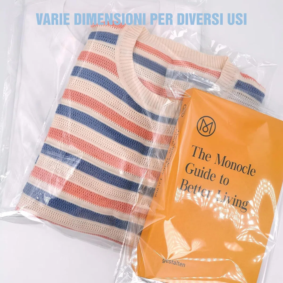 MGE - 100 Sacchetti in Plastica Trasparente 35x45 cm, Buste Trasparenti in Cellofano - Sacchetti Richiudibili con Chiusura Ideali per Regalo, Caramelle, Biscotti