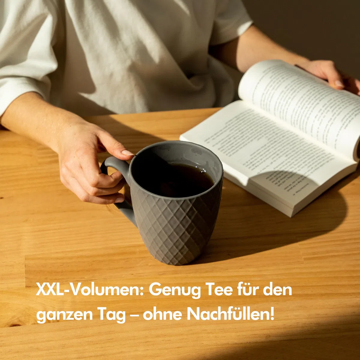 KIVY Tazza da Tè Grande XXL [650 ml] Con Coperchio e Colino - Tazza Jumbo