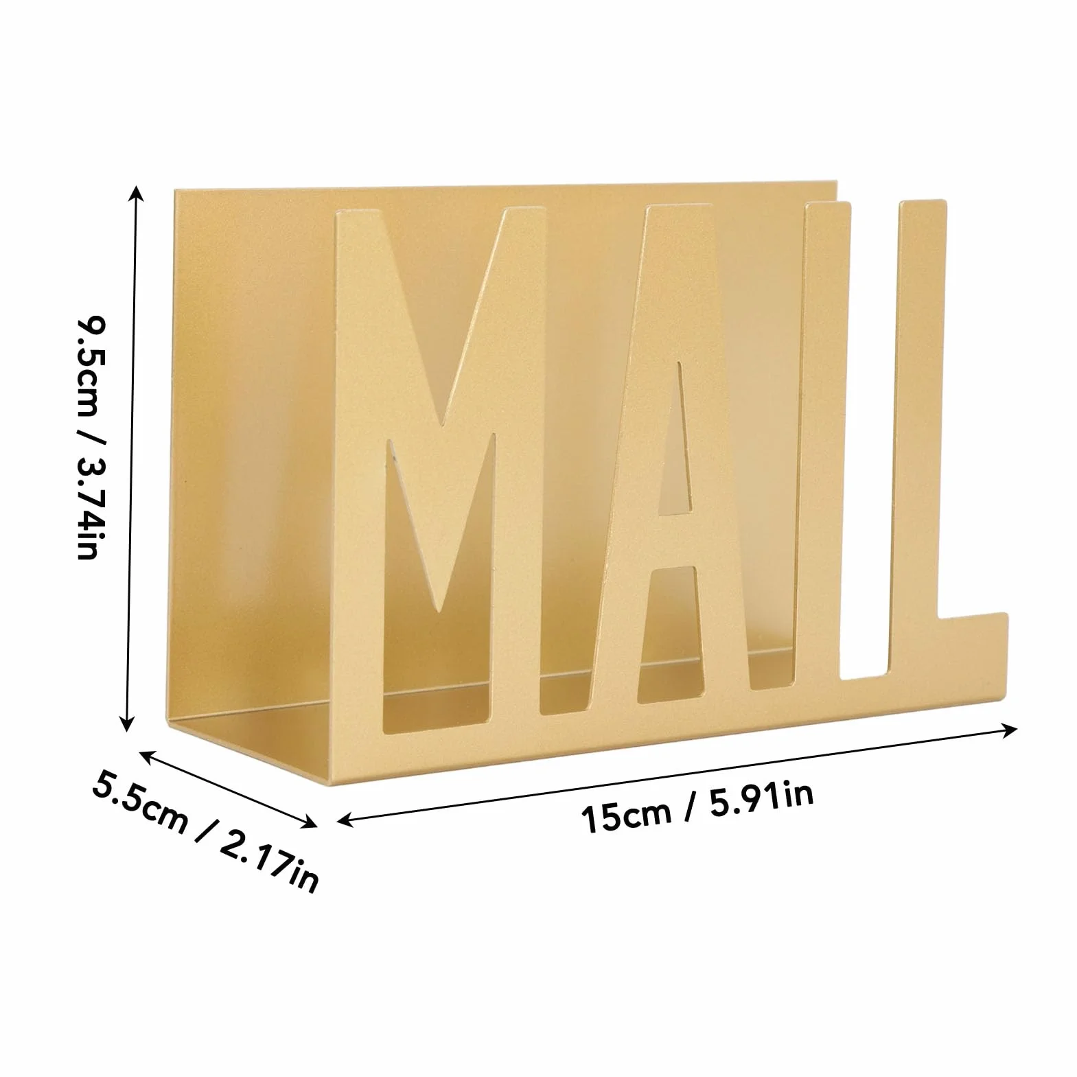 Portaposta in Metallo per Scrivania, Elegante Portaposta da Tavolo Dal Design Cavo per Fatture, Lettere, Documenti, Ideale Come Inaugurazione della Casa, Regali di Nozze (GOLD)