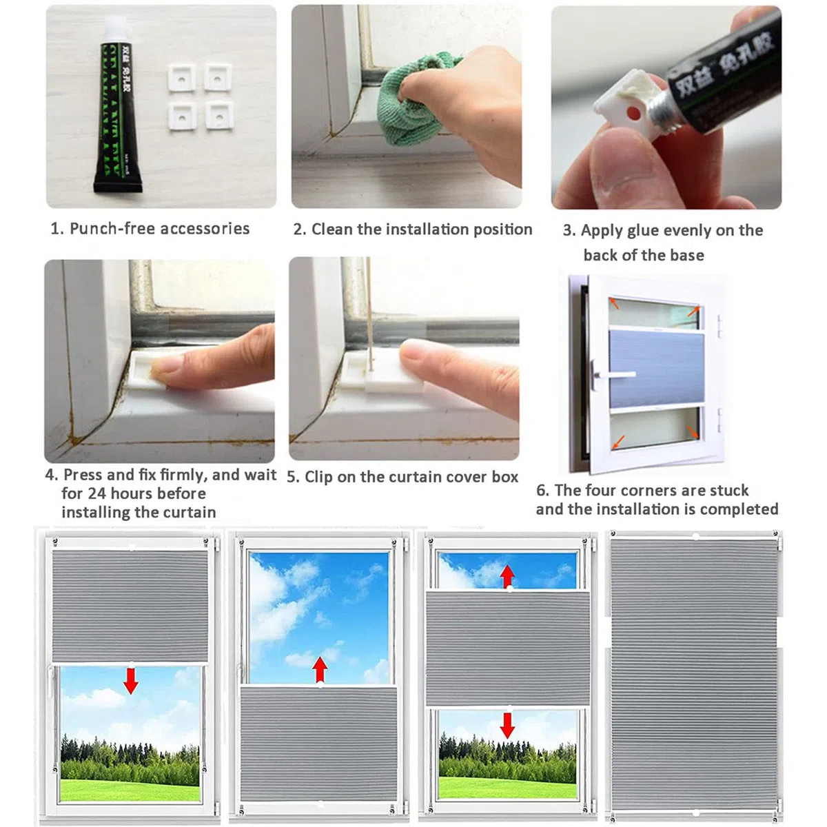 Tenda Oscurante Retrattile,Tende Pieghevoli a Nido d'Ape dall'alto Verso Il Basso,Parasole Senza Fili di filtraggio della Luce,per Home Kitchen Camera da Letto Ufficio,A-30x120cm/11.8 * 47.2in