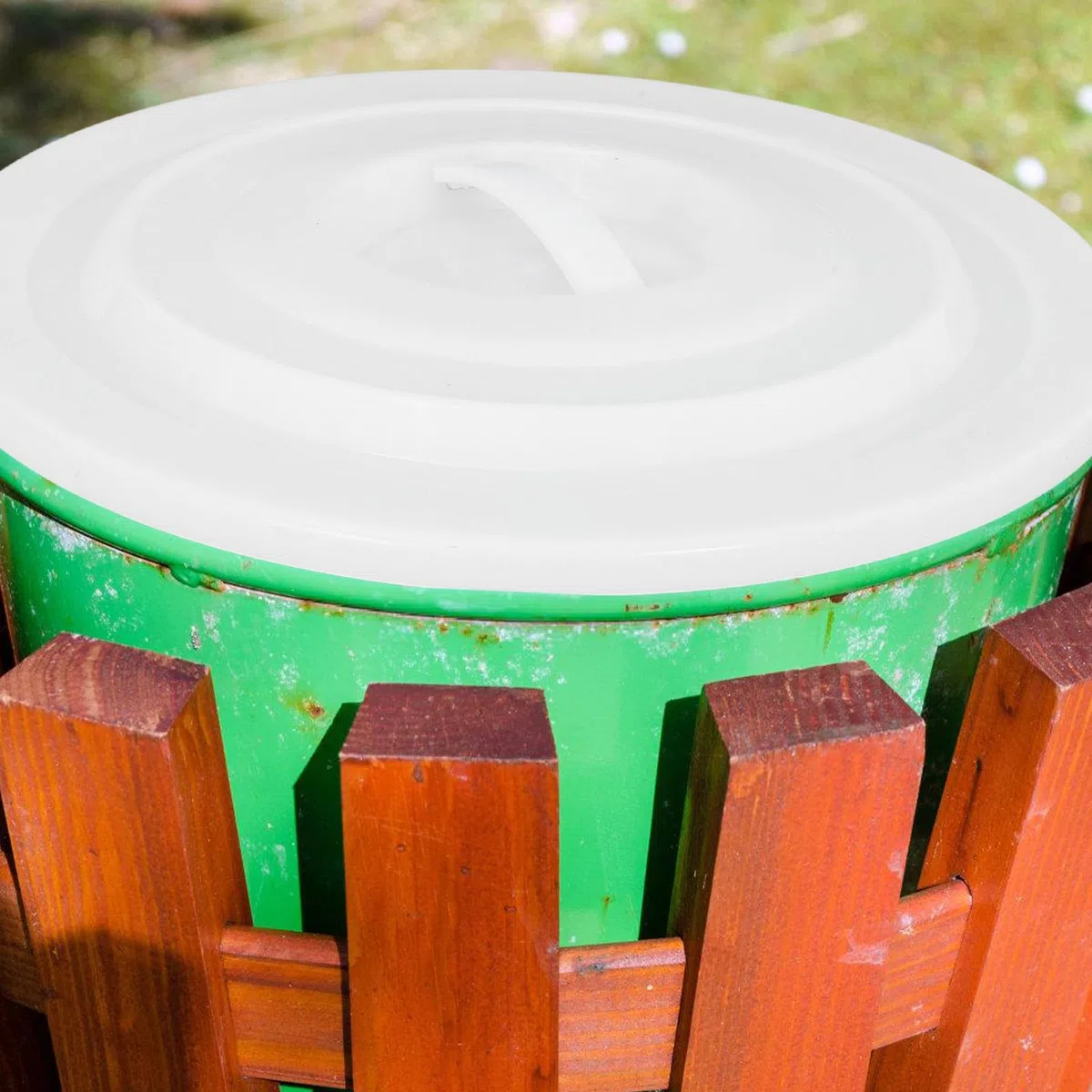 Coperchio Sostitutivo Bidone Spazzatura 40 CM ABS Bianco Copertura Ermetica per Contenitori Rifiuti Esterni e Interni Coperchio di Ricambio per Contenitori Giardino e