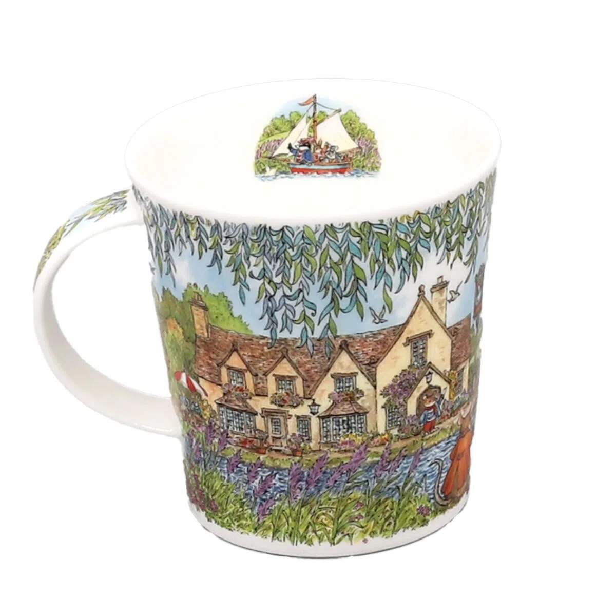 Dunoon Lomond Woodland Tales - Tazza in porcellana fine, motivo: barca