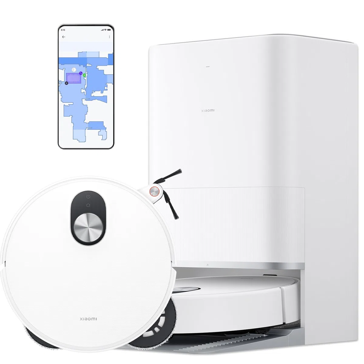XIAOMI Robot Vacuum 5 Pro - Robot Aspirapolvere Lavapavimenti Intelligente,vacuum cleaner con Videocamera HD 5MP Supporto per chiamate unidirezionali,20.000 Pa,Radar intelligent