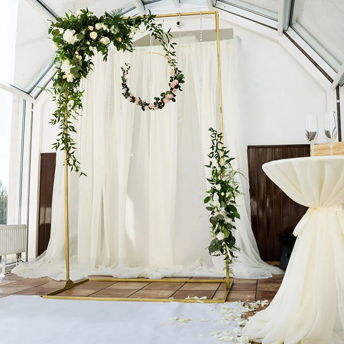 Confezione da 6 grandi anelli in metallo a cerchio in macramè oro per realizzare decorazioni di corona di nozze e fai da te acchiappasogni artigianato da parete - 25 cm