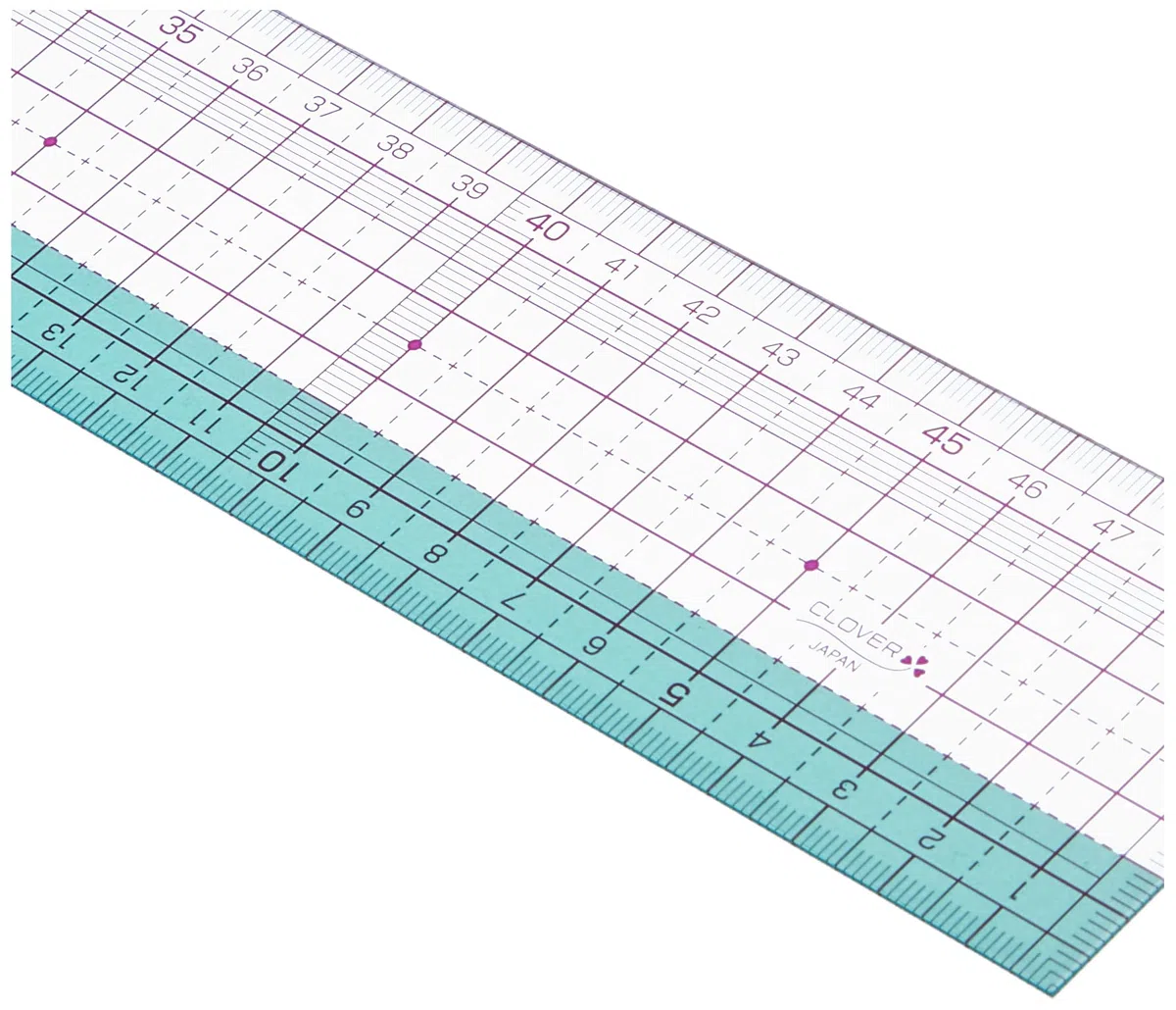 Clover Righello grafico CL7703, 50 cm, in plastica, colorato, 50 cm
