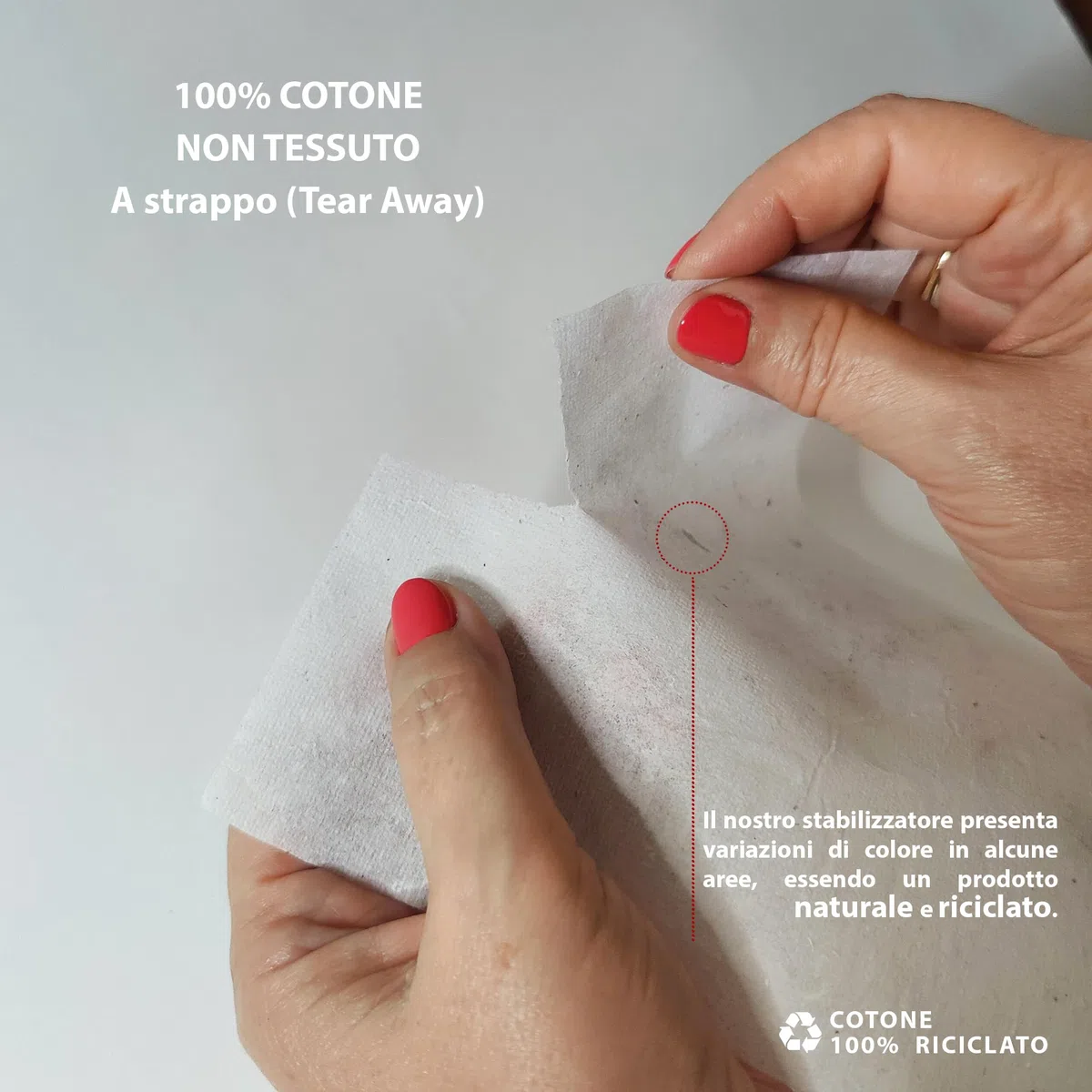 Stabilizzatore Ricamo Tear Away (A Strappo) - Tessuto Non Tessuto Strappabile per Ricamo a Macchina Ricamatrice a Mano - Carta Cotone Strappabile - 60gr/m² - Rotolo di 25cm x 20m