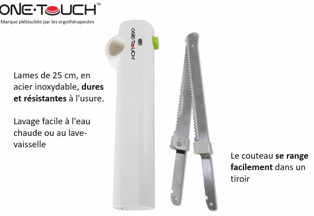 ONE TOUCH KC 157 - Coltello elettrico senza fili – Libertà totale – leggero, maneggevole, potente, per tagli precisi senza sforzo – perfetto per anziani o con problemi di presa