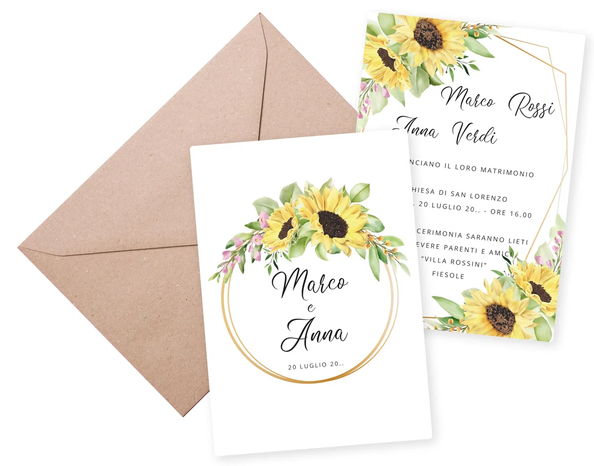 Generico Partecipazioni di Matrimonio fai da te vari stili (Design 9)